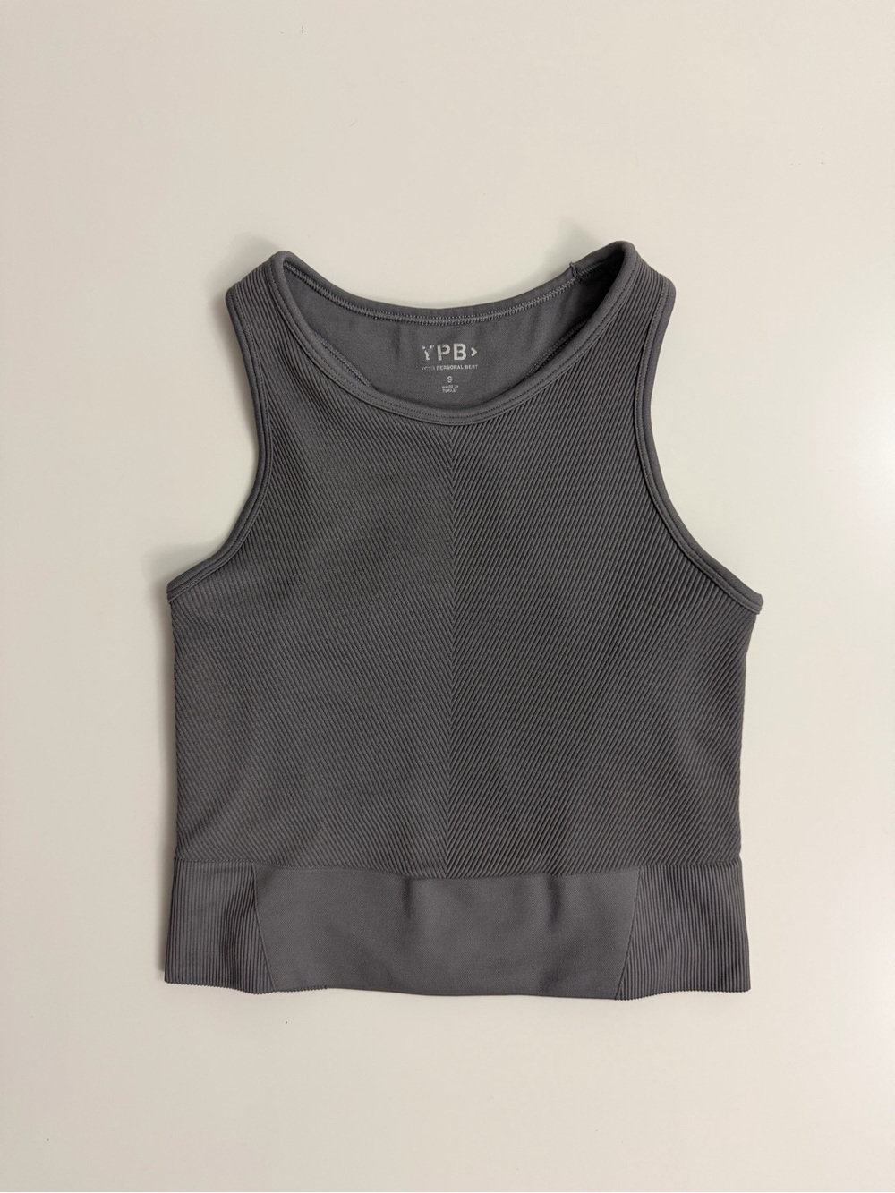 YPB Abercrombie & Fitch seamlessCORE Ribbed Tank, Gray, Size S